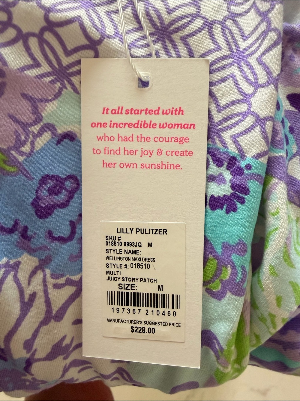 Lilly Pulitzer Lavender Maxi Dress with Green & Blue Floral Accents - Picture 6 of 9